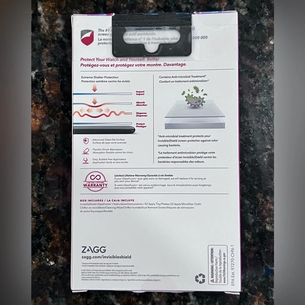 ZAGG Invisible Shield Glass Fusion+ Screen Protector Apple Watch Series6/SE/5/4